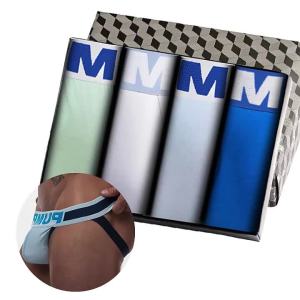 4ชิ้น Sissy เกย์เซ็กซี่ชุดชั้นในชาย Jockstrap กางเกงสบาย Tanga ผู้ชายทองและ G สตริงกางเกงในชายภายใต้การสวมใส่