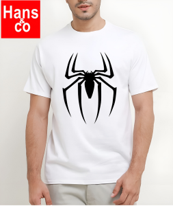 Kaos Pria Model Terkini Trending Motif 3D Bahan katun 24s Laba Laba Hitam  H0560