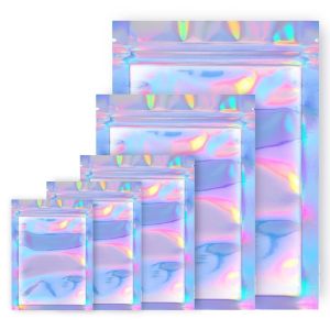 50pcs Holographic Pouches: Gift Packaging & Storage Solutions