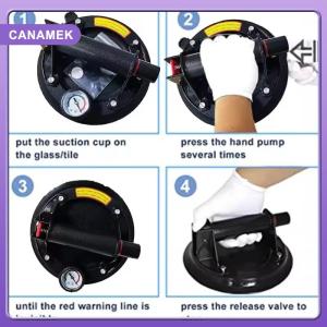 【CANAMEK】 New Vacuum Suction Cup 200kg Loading Capacity Heavy Duty Vacuum Spreader For Tile Adsorption Granite Glass Lifting 8 Inch Cup