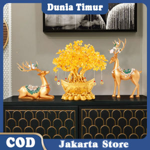 Fengshui Keberuntungan Ornamen Pohon Uang Pohon Kristal Dengan Liontin Uang