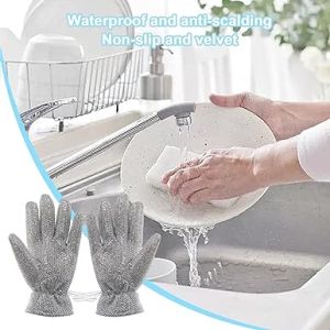 Dishwashing Gloves Wire Dishwashing Gods Kitchen Cleaning Oil-proof Waterproof Steel Wire Gloves