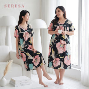 Nightdress Women Adults Baju Tidur Wanita Free Size Floral Style Comfy Loose Homewear Sleepwear Soft