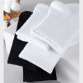5/10pairs Socks Mid-length Solid color Sports White and black Deodorant Sweat-wicking. 