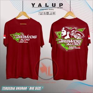 Kaos Pria/Wanita BREWOG Unofficial 100% Katun Combed Premium Sablon Kualitas Distro Olahraga & Sehari-hari