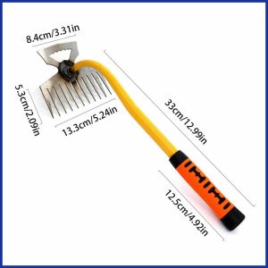 11Teeth Weeding Uprooting Tool Multi Purpose Kalaykay for Garden Grass Remover Tool Grass Rake