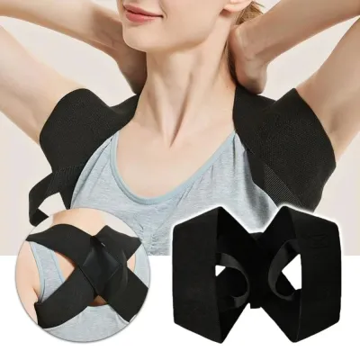 MYTHIS Back Shoulder Adult Corrective Belt Adjustable Open Shoulder Clavicle Spine Support Portable Prevention Humpback Back Neck Brace Home Office