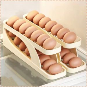 กล่องไข่ นํากลับมาใช้ใหม่ได้ ประหยัดพื้นที่ กล่องใส ประเภทแคบ เกรดอาหารลูกกลิ้ง มัลติฟังก์ชั่น
