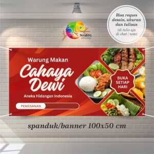 CEtak Spanduk Banner Warung Makan Cahaya Dewi Bisa Reques Nama