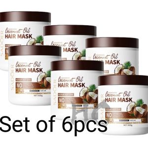 6Pcs SADOER Coconut hair mask Nourishing conditioner creamsilk treatment for rebonded 500g