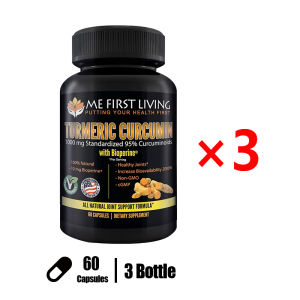 Me First Living Curcumin 1000mg 95% Curcumin Bioperine 10mg Highly Absorbed Organic Turmeric 60 Capsules