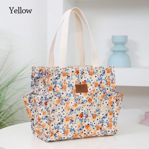 OKKFINE Cartoon Lunch Bags With Zipper Thickening Storage Bag Casual Canvas Tote Bag Work