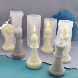 IDEAL 6 Styles Easy Demold Silicone DIY Candle Handmake Baking Mold Chess Piece Mold Candle Mould Crafts Making Home Decor
