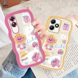 (Lokal Ready) Xinyu Casing hp OPPO A18 A38 A58 A78 A17 A17k A16 A16K A16e A57 4G A77s A15 A15S A12 A5S A54 A7 A95 A3S A11k A53 A33 A31 2020 A52 A92 F9 A76 A9 2020 Cute Kartun Beaver Loopy Wavy Edge Soft Tpu Clear Case