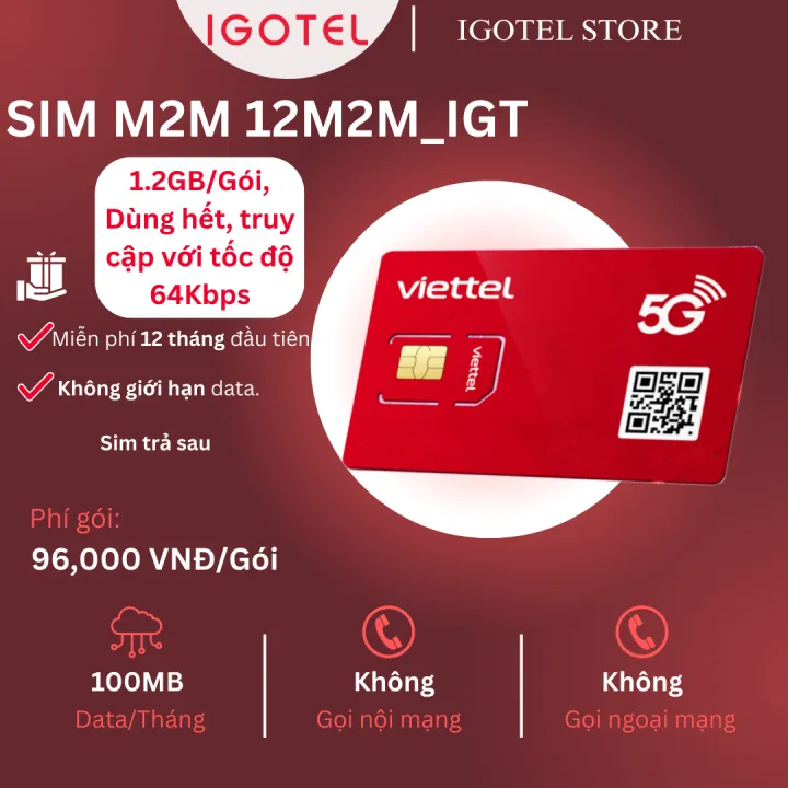[GÓI 12T] SIM M2M/NBIOT 4G VIETTEL 12M2M_IGT-12NBIOT_8-12M8_64KB ...