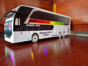 Miniatur bus bis kisd panda Doubel decker + lampu telolet basuri