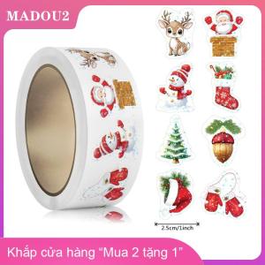 [COD] MADOU2 500 cái cuộn Laser phim hoạt hình giáng sinh dán món quà giáng sinh gói nhãn dán phần thưởng dán sổ lưu niệm văn phòng phẩm