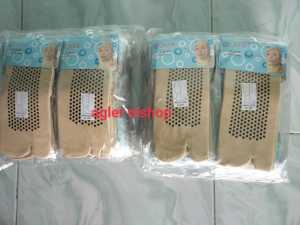 pakai antislip...!!! 4 pasang kaos kaki jempol warna cream polos bintik ukuran pendek bahan stocking buat perempuan