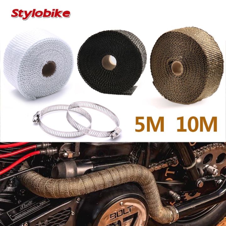 Titanium Lava Exhaust Header Pipe Heat Wrap 2 Rolls 2"x50' Black - Foto 11