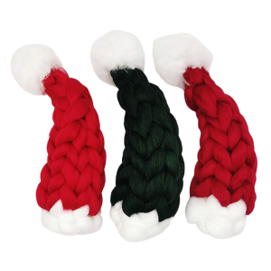 Thick Red White Santa Cap For Festival Wine Bottle Toppers Christmas Tree Ornament Craft Kits And Holiday homes Decors