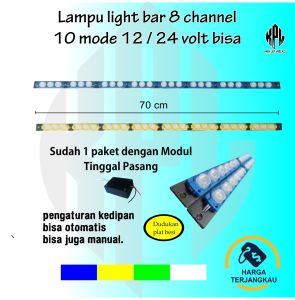 lampu light bar strobo lampu strobo light bar lampu light bar lampu led lightbar mobil modul lampu light bar light bar mobil 8 channel 10 mode bisa otomatis bisa manual 12 volt 24 volt bisa