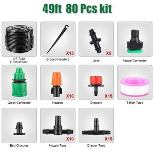15M-50M DIY Drip Irrigation System Automatic Watering Garden Hose Micro Drip Watering Kits with Adju