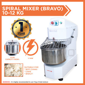 Spiral Mixer BRAVO 10–12KG (White) | Industrial Heavy Duty Dough Mixer For Bakery & Hotel