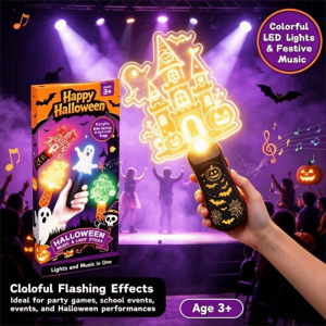 PHANT Halloween Lamp LED Glow Sticks with Sound Santa Claus Colorful Christmas Music Glowing Toy New Year Snowman Elk Christmas Wands Christmas Party