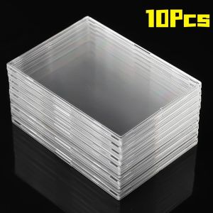 MYTHIS 5/10Pcs Acrylic Card Holder Snap Type Closure Non-ic Design Photo Sleeve Portable High Transparency Card Cover Trading Cards