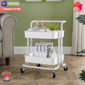 Rak dapur square rak troli 4 tingkat dengan roda rak kamar mandi rak susun serbaguna rak murah