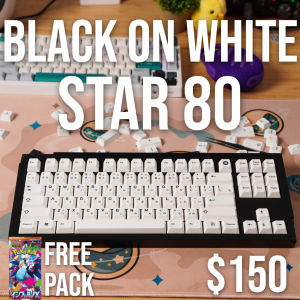 Custom Keyboard Weikav Star 80 MMD Princess Japanese Keycaps | Free INFERNO X Pokemon Pack