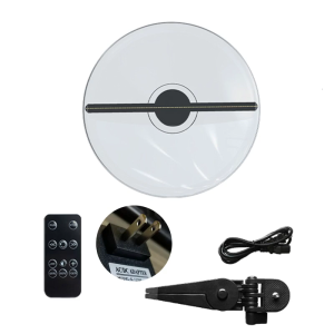 3D Hologram Small Fan 3D Hologram Projector with Cover LED Advertising Display 27cm Holography Advertising Projector
