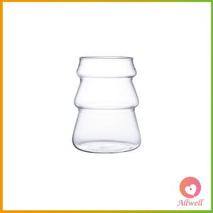 Allwell แก้วน้ำ ถ้วยกาแฟ รูปต้นคริสต์มาส สามมิติ Glass cup