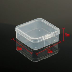 Kotak perhiasan mini 55mm x 55mm x 21mm kotak obat jewerly box wadah plastik mini 5.5cm x 5.5cm x 2.1cm /Perhiasan DMO  L11