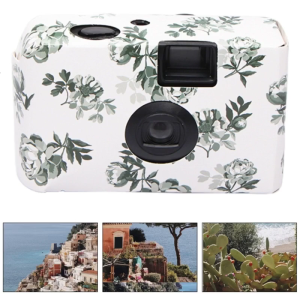 Disposable Retro Film Camera Cute Peony Flower Point & Shoot Cameras Mini Nostalgic Boyfriend Girlfriend Graduation Gift