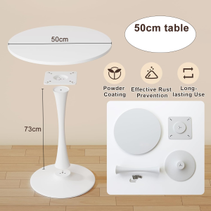 DIODIY White Round Dining Table With 2 chairs for 2 Person 24 Inch Small Tulip Table with Pedestal for Living Room Mid Century Modern Kitchen Tables for Office Bistro Pub Bar Wood Circle Cafe Tables Set