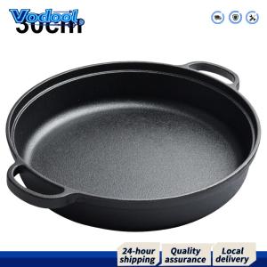 【Fast delivery】 8.7/9.8/11/11.8 Inch Iron Skillet with Double Handles Frying Pan Pre-Seasoned for Bread Baking Outdoor Cooking Camping