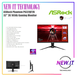 ASRock Phantom PG32QF2B 32" (VAQHD 2560x1440 2K165 Hz1msWi-Fi AntennaAMD FreeSyncHDR400Speaker) Gaming Monitor
