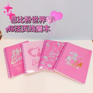 Christmas Gift Halloween 2Pcs Miniso Kawaii A5 Journal Barbie Cartoon Cute Student Coil Notebook Fashion Study Stationery New Style School Starts Gift