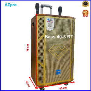 Loa kéo Bluetooth 5.0 chính hãng AZPROAZ-C659 Bass 40-3 đường tiếng mạch 12 núm chỉnh Revert tặng 2 mic không dây sóng UHF