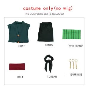 Anime One Piece Roronoa Zoro Cosplay Costume For Adult Green Robe Cloak Kimono Uniform Men Halloween Outfits