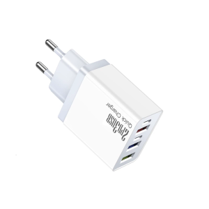 ที่ชาร์จ USB อุปกรณ์หลากหลายปลั๊ก EU 2 PD 3พอร์ต USB ขนาดกะทัดรัดป้องกันการโอเวอร์โหลดอะแดปเตอร์ ABS