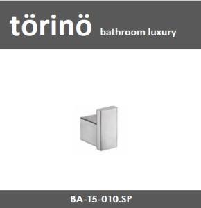 torino Premium Bathroom Accessories Stainless Steel 304 Single Robe Hook T5 Series Cangkuk Tunggal 单挂钩 - Satin Polish