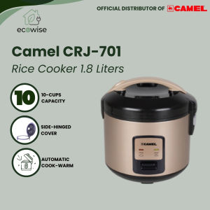 EcoWise Camel CRJ-701 Rice Cooker 1.8L 10 Cups Non-Stick Inner Pot with Steamer Tray Automatic Keep Warm Electric Rice Cooker (Gold)