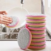 Ready Stock 5/10PCs Double Side Dishwashing Sponge Pan Pot Dish Wash Sponges Household Cleaning Tools Kitchen Tableware Dish Washing Brush