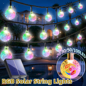 100/50/30/20 RGB Solar Fairy Light String Switchable Garden Crystal Lights ChristmasLight Decor