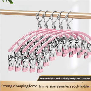 Stainless Steel Sock Hanger Windproof Clips Drying Rack Underwear Laundry Organizer Baju 不锈钢衣夹