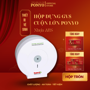 (Mua là có quà) Hộp đựng giấy vệ sinh cuộn lớn hộp đựng giấy vệ sinh nhà tắm PONYO tròn cao cấp - Thiên An Nam paper
