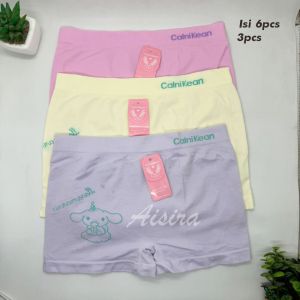6PCS 3PCS Celana Dalem Boxer Anak Perempuan Karakter Cinnamonroll Usia 2- 6 Tahun Bahan Adem Hotpant