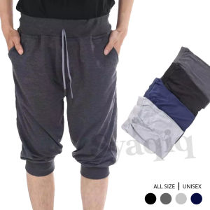 Celana Jogger Pants 3/4 Training Polos Olahraga Lari Jogging Gym Pria Wanita